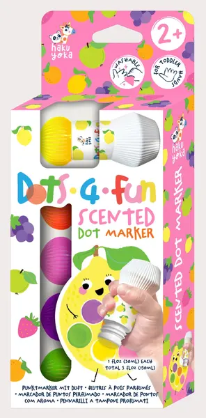 Set 5 carioci lavabile Dots4Fun - parfum de fructe, Haku Yoka