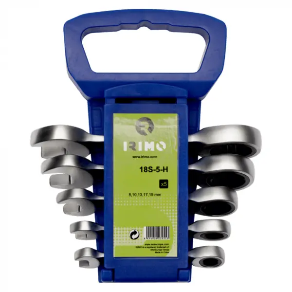 Set 5 chei combinate cu clichet 8-19mm, Irimo 18S-5-H