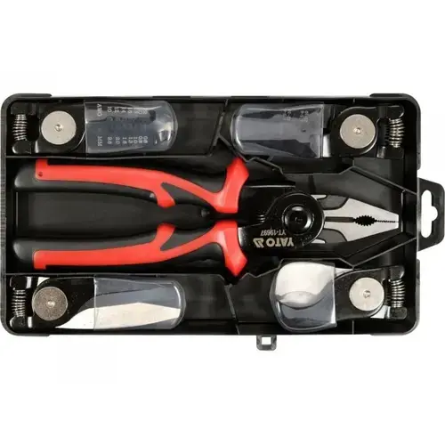 Set 5 clesti pentru electrician Yato YT-19697, PVC, 200mm, Negru/Rosu