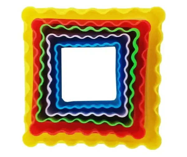 Set 5 forme patrate pentru biscuiti, 5 dimensiuni, polipropilena