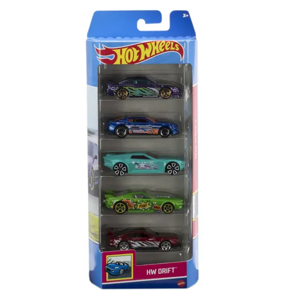 Set 5 masini - Hot Wheels cu design Hw Drift | Mattel