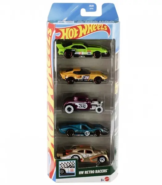 Set 5 masinute Hot Wheels, HW Retro Racers, JBJ86