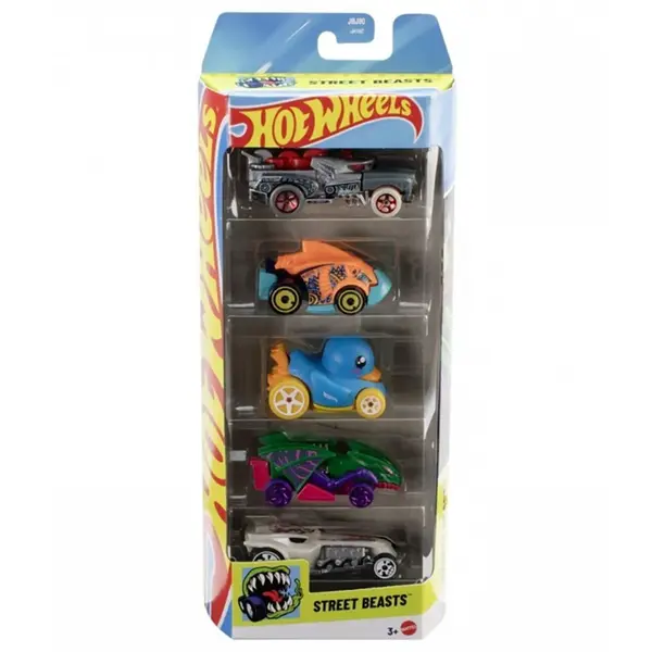Set 5 masinute Hot Wheels, Street Beasts, JBJ90