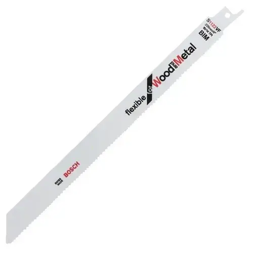 Set 5 panze fierastrau sabie, Bosch S1122VF Flexible for Wood and Metal, 10-14 TPI, 225mm