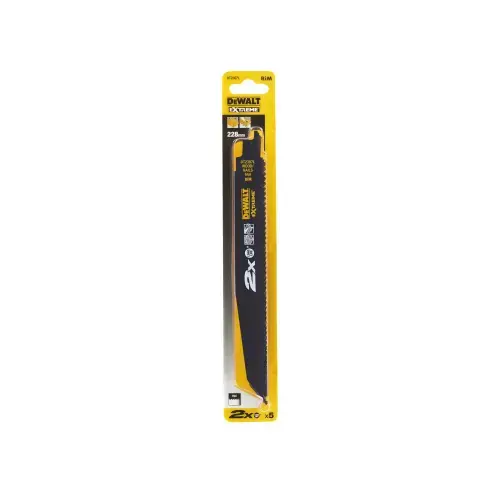 Set 5 panze fierastrau sabie, DeWalt, Otel carbon, 228 mm, Negru