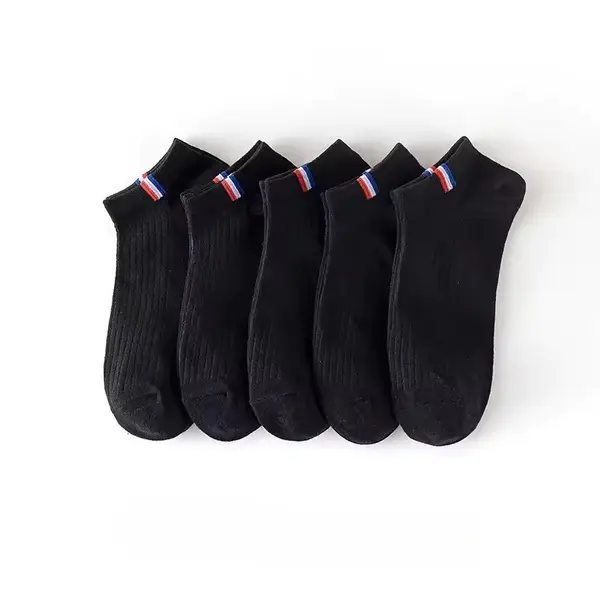 Set 5 perechi de sosete pentru barbati, SS219, negru, marime universala (39-42)