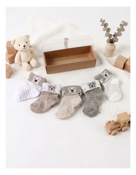 Set 5 perechi sosete Bear Face, colors