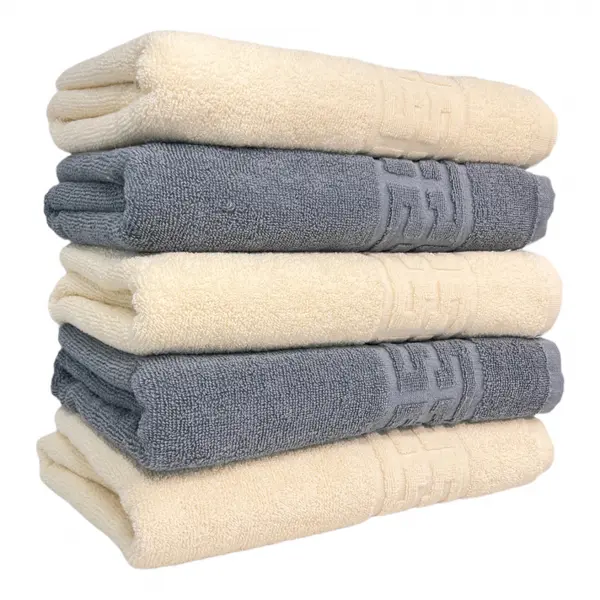 Set 5 Prosoape Baie, Bumbac 100%, Gri Bej