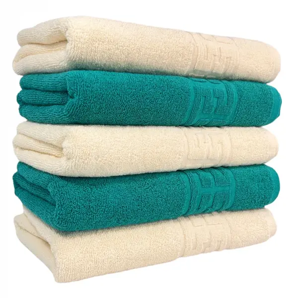 Set 5 Prosoape Baie, Bumbac 100%, Verde Bej