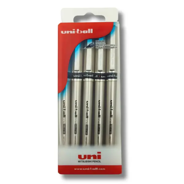 Set 5 rollere Uni-ball DeLuxe UB-177, 0.7 mm, corp auriu, culori mixte