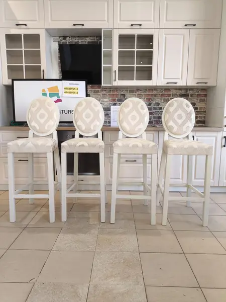 SET 5 SCAUNE FLY2 DE BAR DIN LEMN TAPITAT disponibil un set