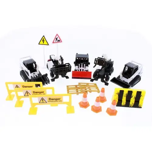 Set 5 utilaje de constructie Maisto - Mini Work Machines, Bobcat