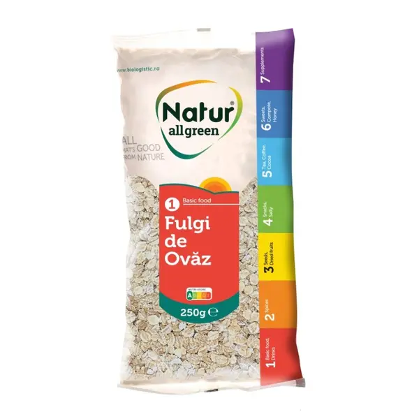 Set 5 x Fulgi de Ovaz, Natur All Green, 250 g