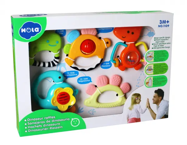 Set 5 zornaitori dinozauri multicolori