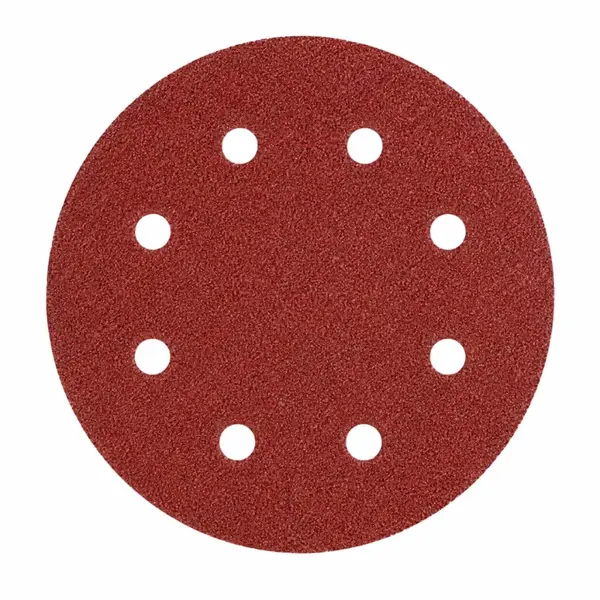 SET 50 BUC - Disc abraziv Velcro 125 mm, 8 găuri, granulație G150, pentru șlefuire lemn și metal