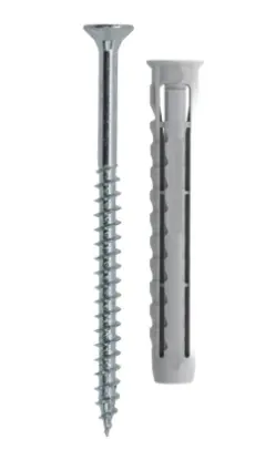 Set 50 Dibluri universale din plastic cu suruburi 8 x 60 mm
