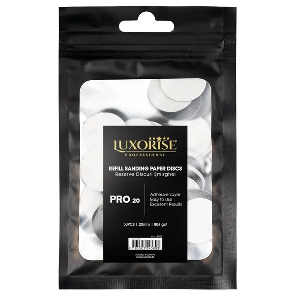 Set 50 Rezerve Smirghel pentru Disc Pedichiura LUXORISE PRO20, granulatie #80