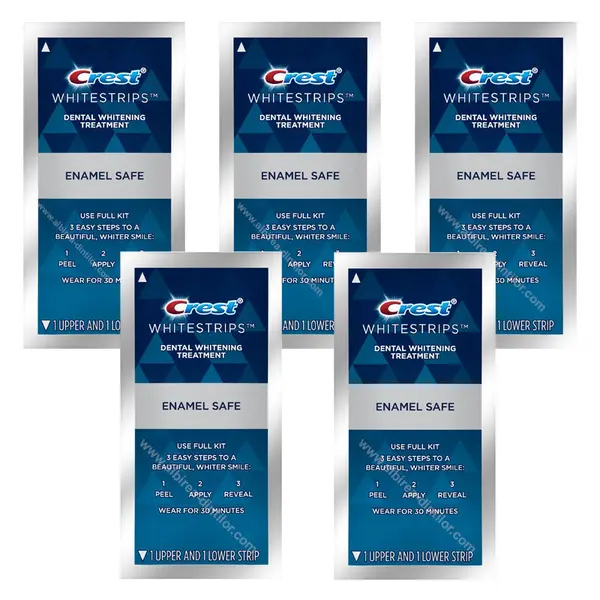 Set 5x Plicuri, Benzi Albirea Dintilor, Crest 3D Whitestrips, Noticeably White, 8% Concentratie