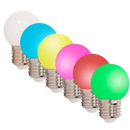 Set 6 becuri LED E27 G45 0.5W colorate Ibiza Light LEDSTRING-6
