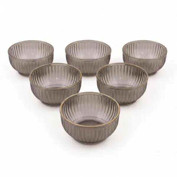 Set 6 boluri, Fumuriu, 10x10x5 cm