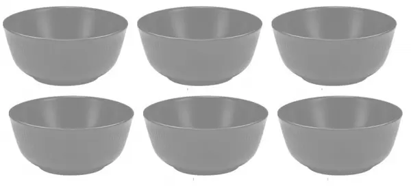 Set 6 boluri pentru servire, Negru mat, Ceramica, 14 cm
