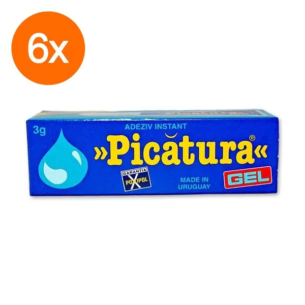 Set 6 Bucati Adeziv Instant Picatura Gel, 3 g