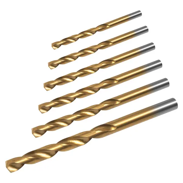 Set 6 burghie pentru metal HSS, 2-8 mm, coadă cilindrică, REBEL