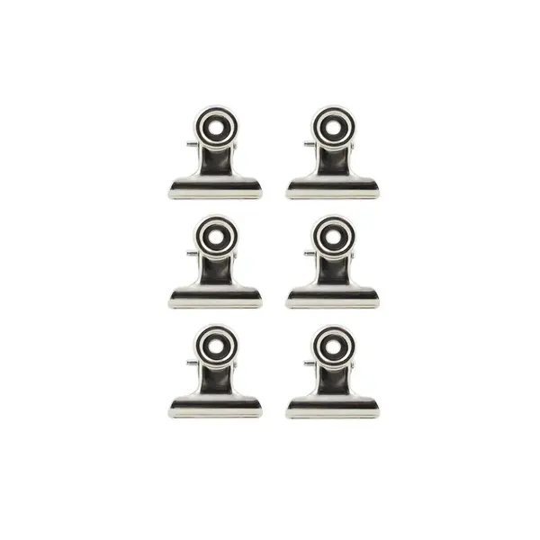 Set 6 clipsuri magnetice- Medium Bulldog Clip -Silver | Romanowski Design