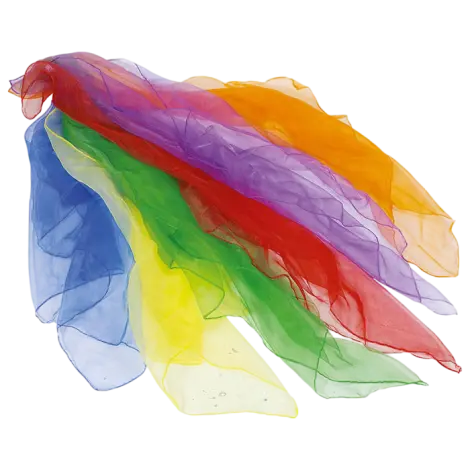 Set 6 esarfe colorate pentru dans, gimnastica si exercitii fizice, gradinita si scoala