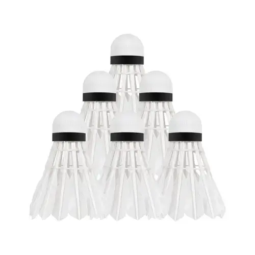 Set 6 fluturasi badminton Rebel Active, Pene de gasca (Alb)