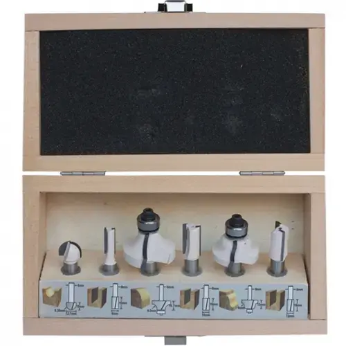 Set 6 freze cu coada de prindere de 8 mm MAKITA D-53540