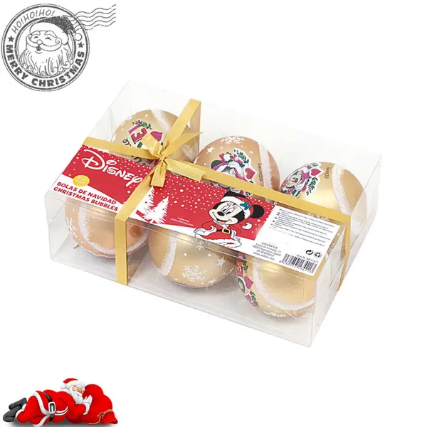 Set 6 globuri aurii de Craciun Minnie Mouse