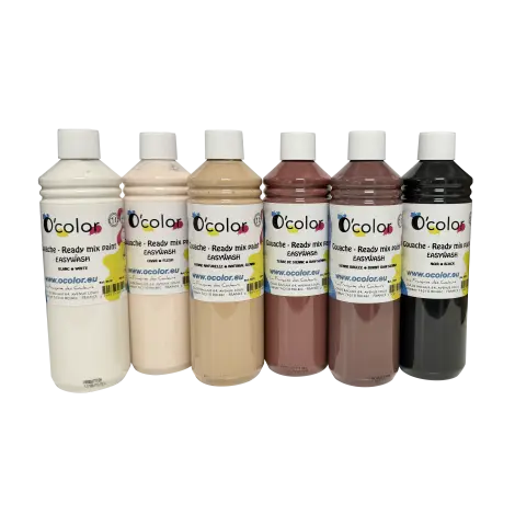 Set 6 guase a cate 500 ml fiecare pentru pictura, culorile pielii, nontoxice