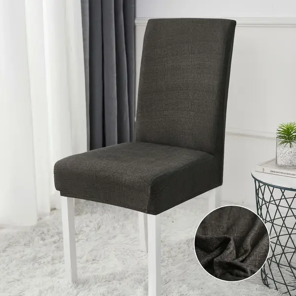 Set 6 huse universale pentru scaun, ELASTICE, Jojo Home, Gri inchis, uni