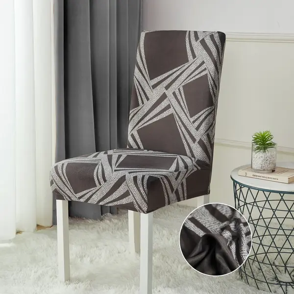 Set 6 huse universale pentru scaun, ELASTICE, Jojo Home, Gri, model clasic