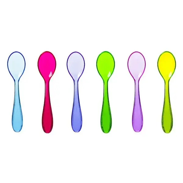 Set 6 lingurite colorate din plastic pentru copii,12 cm