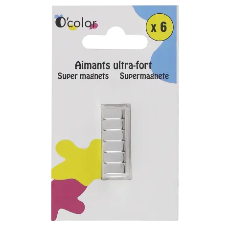 Set 6 magneti 10 x 10 x 5 mm super puternici pentru suprafete laminate, tabla