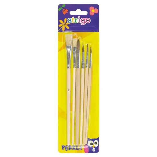Set 6 pensule cu maner din lemn