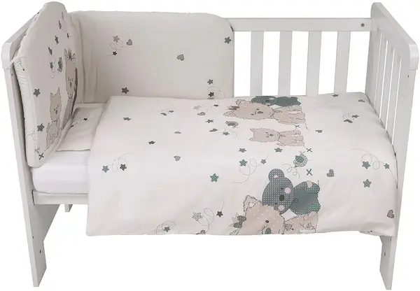 Set 6 piese lenjerie de pat Bubaba - Ursul romantic
