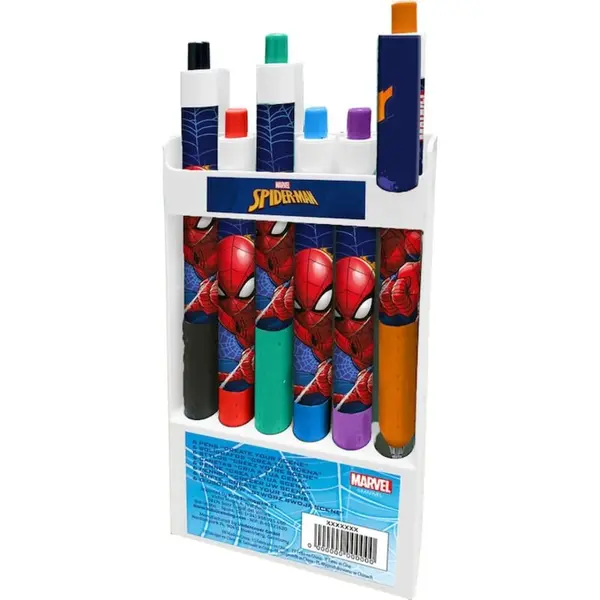 Set 6 pixuri, multicolor, Spiderman Engros