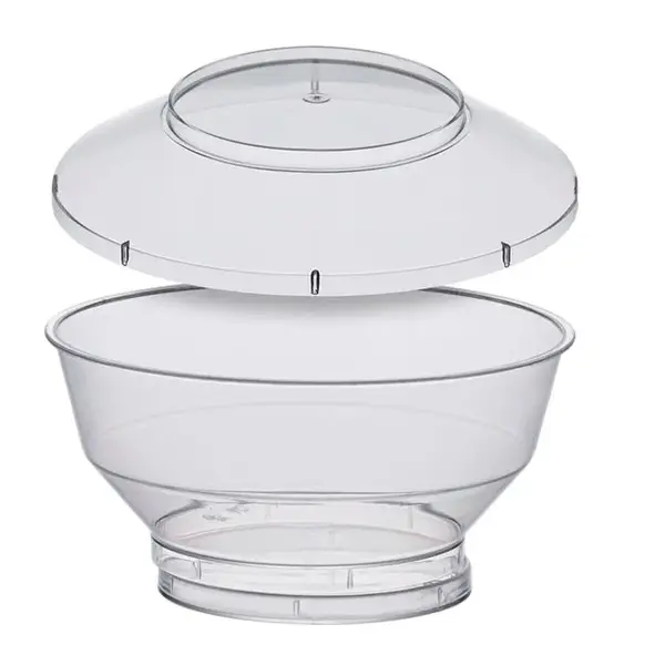 Set 6 recipiente reutilizabile cu capac din plastic pentru servire,200 ml