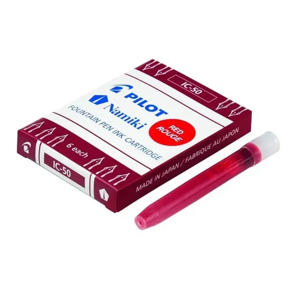 Set 6 rezerve cerneala pentru stilou Pilot rosu Set 6 rezerve cerneala pentru stilou Pilot rosu rosu