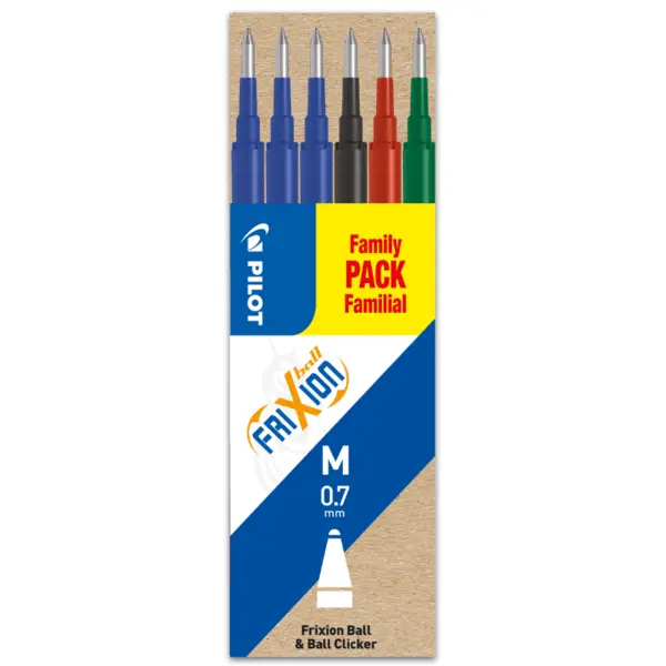 Set 6 rezerve roller Frixion Ball Pilot 0.7 mm culori diverse Set 6 rezerve roller Frixion Ball Pilot 0.7 mm culori diverse