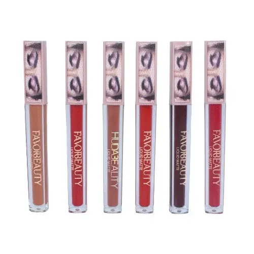 Set 6 rujuri de buze mate, FavorBeauty, Liquid Matte, 02