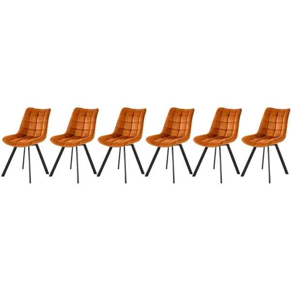 Set 6 scaune K332 velvet cinnamon