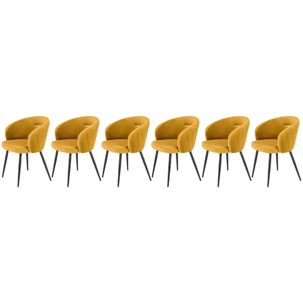 Set 6 scaune K430 velvet mustariu