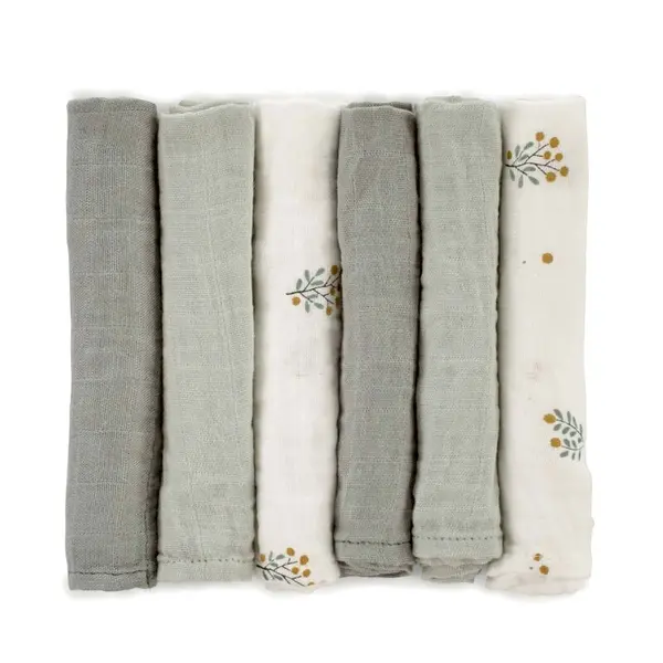 Set 6 scutece Jane din muselina de bambus 35x35 cm Botanic