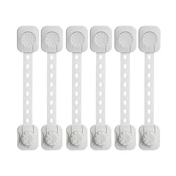 Set 6 sisteme de siguranta Iso Trade multifunctionale reglabile 23.3 cm cu lacat MY6843