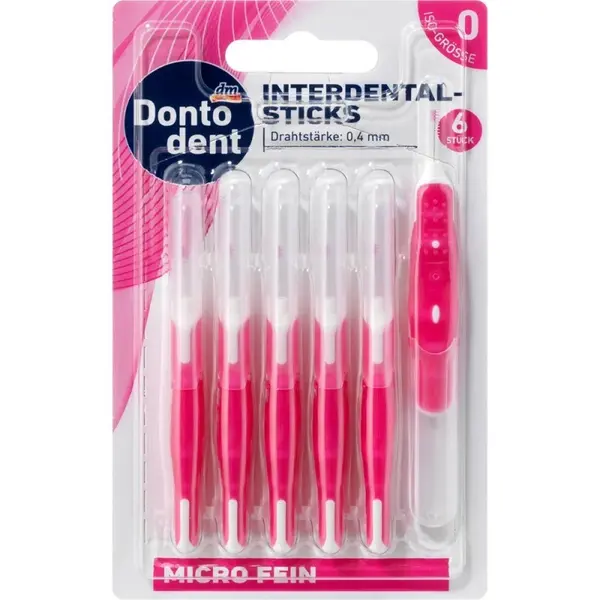 Set 6x Periute Interdentare, Dontodent, Picks, pentru Curatare in Profunzime, Unica Folosinta, marime 0.4mm