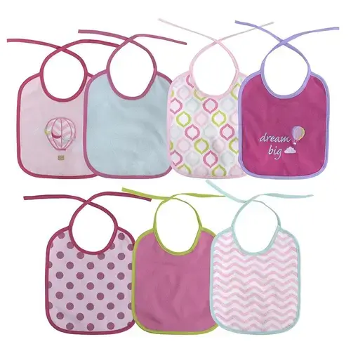 Set 7 bavete bumbac si peva, Lorelli, 23 X 20 cm, inchidere cu snur